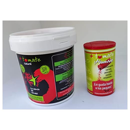 Tomate Natural en Polvo Deshidratado + Tomate Natural ahumado - El NUEVO ingrediente + el NUEVO Sazonador - "Todo el sabor y propiedades del tomate fresco" - Producto de Extremadura [ 500gr + 100gr]