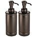 mDesign Modern Metal Refillable Liquid Soap Dispenser Pump Bottle for Bathroom Vanity Countertop, Kitchen Sink - Holds Hand Soap, Dish Soap, Hand Sanitizer, Essential Oils - 2 Pack - Bronze