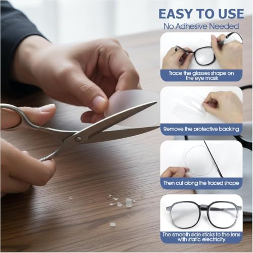 5 Pack Translucent Frosted Eye Patch for Glasses, Reusable Vision Patches for Lazy Eye, Amblyopia, Strabismus, Recovery Support - 2