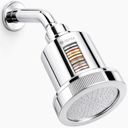 Image of IONIX Strong Filtration Shower Head Filter, Chrome Shower Water Filters for Hard Water, Anti Chlorine Bath, Shower Head with 15 Stage Cartridge, Removes Bad Smell & Impurities