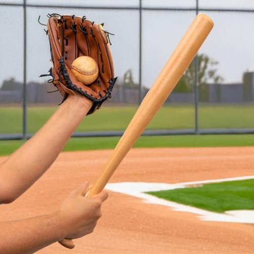 EmpireAthletics Baseballschläger aus Holz - 33 Zoll / 84 cm lang - Baseball Schläger mit rutschfestem Griff- Baseball Freizeit Sport Training Outdoor Übungsschläger- Anfänger Profi, Aluminium