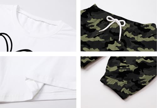 Image of Betusline Girls Fall Winter Clothing Sets, Long Sleeve Crop Top & Cargo Jogger Pants 2 Piece Outfit Sets,4T-14Y