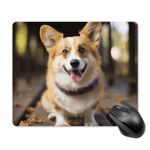 Tapis de souris Corgi tapis de bureau carré antidérapant et mince