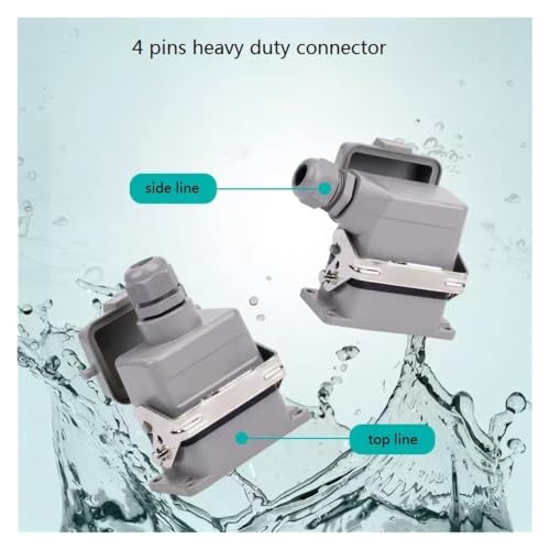 Conector HDC-HE-004 rectangular aeroespacial impermeable hembra de 4 pines 3