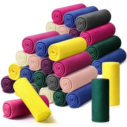 Kinlop 40 Packs Fleece Blanket Bulk 60 x 50 Inch Soft Lightweight Fleece Cozy Blanket Warm Throw Plush Pet Throw for Bed Couch Sofa Home Office Wedding Gifts Travel Camping (Vibrant Color)