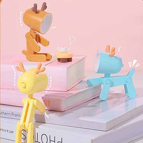 Image of Mini Night Light for Kids, LED Deer Dog Light, Portable, Cute Animal Lamps for Girls, Boys, Bedroom, Baby Room, Orange