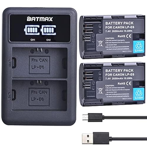 Batmax LP-E6 Dual Battery & Charger for Canon