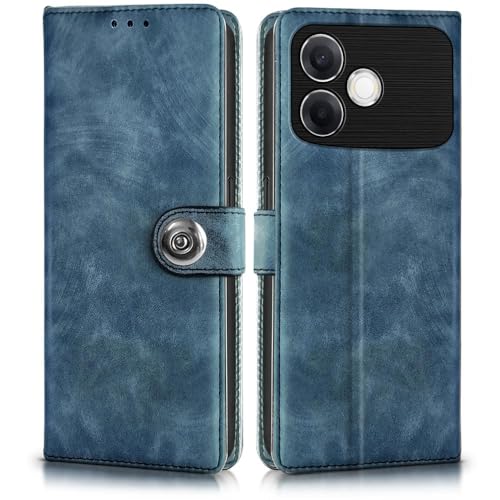 Image of WOW IMAGINE Shock Proof Flip Cover Back Case for Oppo F33 Pro 5G (Magnetic Button Flip Case | Wallet Pockets & Stand | Leather Finish | Aquamarine)