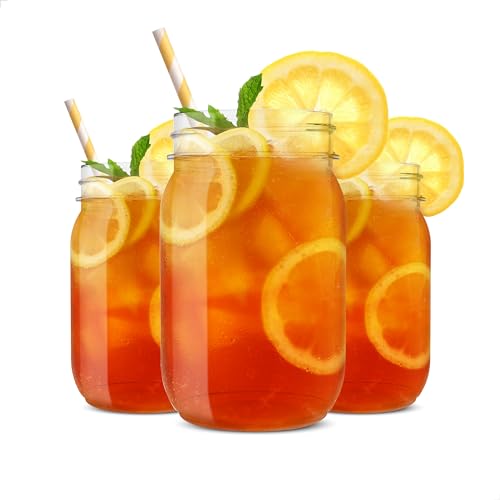 TOSSWARE POP 16oz Mason, Premium Quality, Recyclable, Unbreakable & Crystal Clear Plastic Drinking Jar, 12 Count (Pack of 1)