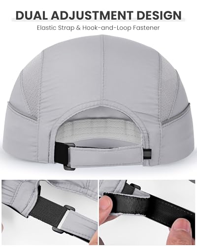 Image of GXCROR Quick-Dry Running Hat for Men & Women - UPF 50+ Breathable Mesh, Reflective Sports Cap for Outdoor, Hiking