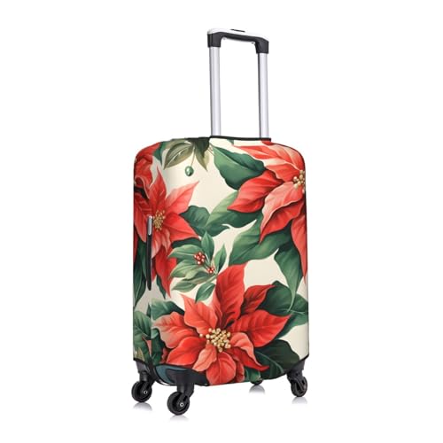 Winter Christmas Plant Flower Travel Luggage Cover for Suitcase Anti-Scratch Fashion Suitcase Protector Washable Elastic Baggage Covers Fits 29-32 Inch Luggage for Travel Beach Holiday2
