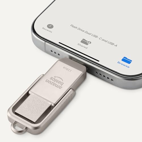 image for Amazon Basics USB Flash Drive, Thumb Drive Memory Stick with USB C and