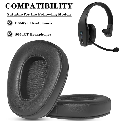 B650XT Replacement Earpads para BlueParrott S650XT B650-XT Headset | Fundas con almohadillas de espuma viscoelástica negras miniatura 2