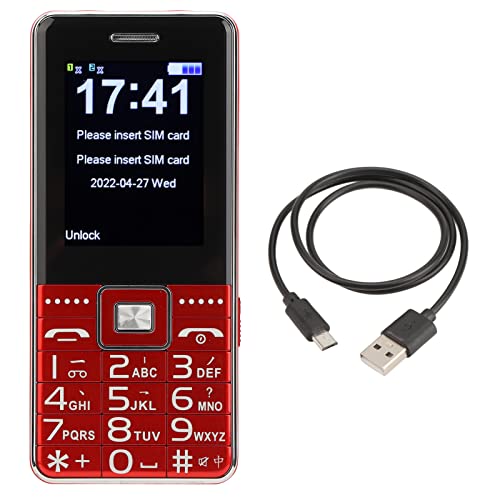 Zyyini Mobile Phone For Seniors, G600 Multifunction 2G Unlocked Cell Phone, Large Button Large Font Large Loud Volume, Dual Sim, With One Button Flashlight And Sos Alarm, 6800Mah Battery(Red) #TOP5
