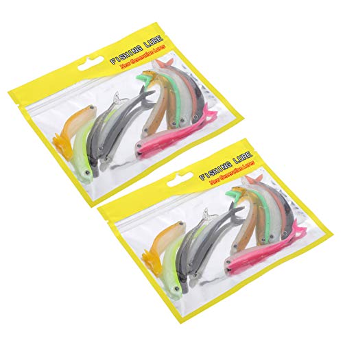 Keenso-Angelkoeder-Kit-2er-Set-Kuenstliche-Simulation-Zweifarbige-weiche-Silikon-Angelkoeder-und-Koeder-Softkoeder-Koeder-Set-Angelzubehoer