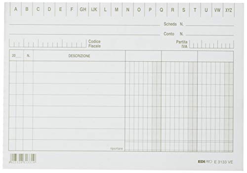 EDIPRO - E3133VE - 100 schede a 3 colonne verde