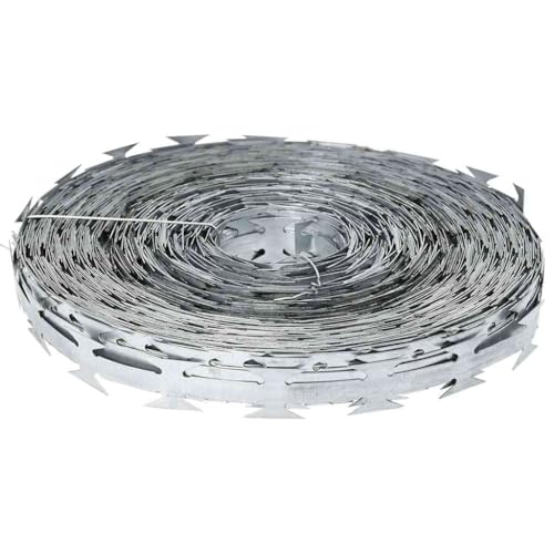 Alambre concertina de acero galvanizado, alambrado con cuchillas para protección, longitud 1640.4 pies miniatura 2