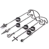 RAINDEWLL Kurapika Chains Hand Ring Kurapika Cosplay Anime Rings with Chain Bracelet