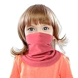 HEGCOIIE Kinder Schlauchschal Winter Fleece Loop Schal Halswärmer Halstuch Winddicht Ski Maske Warmer für Jungen Mädche (rosa)