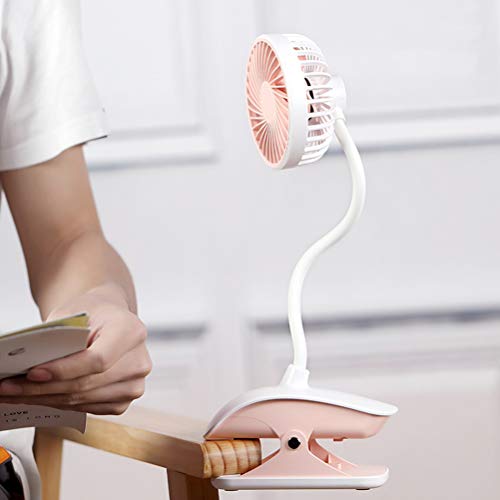 1 peça criativa 1200 mAh USB pequeno clipe ventilador desktop para crianças verão meninas (rosa)