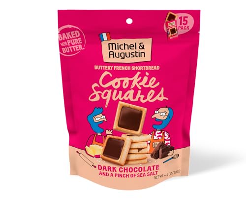 Michel et Augustin Cookies, Individually Wrapped Snacks, Gourmet Dark Chocolate & Sea Salt...