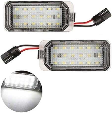 VIGORFLYRUN PARTS LTD 2pcs Car LED License Number Plate Light For F-ord Kuga Fiesta F-ocus M-ondeo/For XF XJ, 18 LED Canbus 12V Error Free White Lamp