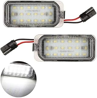 VIGORFLYRUN PARTS LTD 2pcs Car LED License Number Plate Light For F-ord Kuga Fiesta F-ocus M-ondeo/For XF XJ, 18 LED Canbus 12V Error Free White Lamp