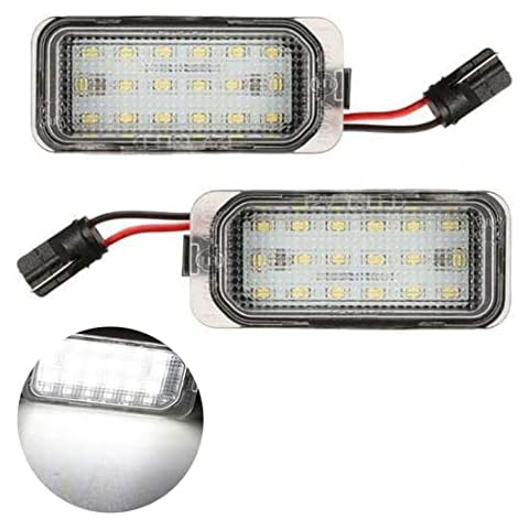 VIGORFLYRUN PARTS LTD 2pcs Car LED License Number Plate Light For F-ord Kuga Fiesta F-ocus M-ondeo/For XF XJ, 18 LED Canbus 12V Error Free White Lamp Cover