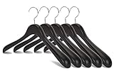 J.S. Hanger Heavy Duty Broad Shoulder Coat Hangers for Garment, Black with Anti-rust Hook, 5 Pack
