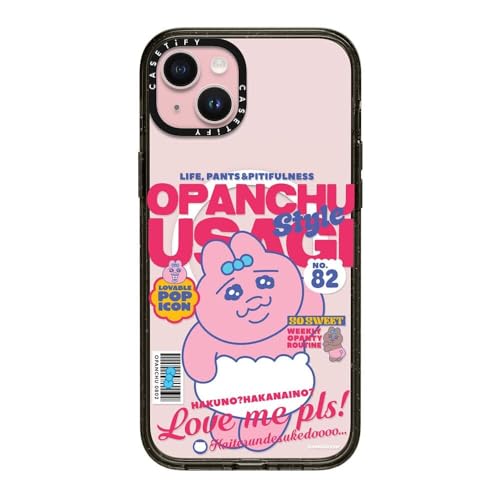 CASETiFY �C���p�N�g iPhone 15 Plus �P�[�X [MagSafe�Ή�/���^ �y��/�ϏՌ�/Opanchu Usagi Co-lab] - OPANCHU USAGI MAGAZINE CASE - �N���A �u���b�N
