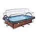 Produktbild EXIT TOYS Wood Pool mit Multifunktionale Abdeckung - 300x200x65cm - Rechteckiger, Kompakter Rahmenpool mit Kartuschenfilterpumpe - Leicht Zugänglich - Für Sauberes und Warmes Poolwasser - Braun
