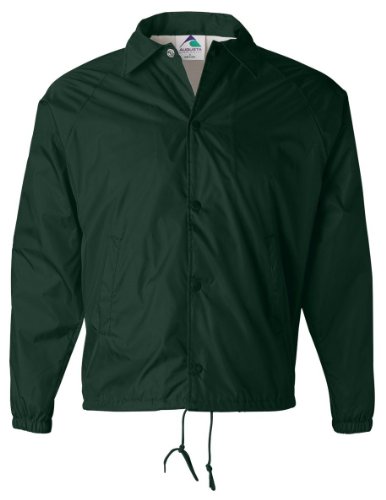 Augusta Sportswear Men's Standard Nylon Coach's Jacket/Lined, Dark Green, Large #TOP1