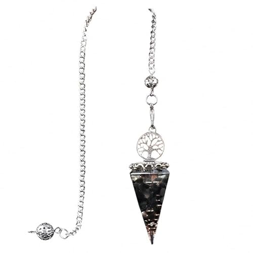 Lumisoul 天然クリスタル 生命の樹 樹脂振り子ネックレス ? ヒーリングダウジングチャクラペンダント チェーン付き, 2 * 1.7 * 5.3 CM, コットン, 宝石なし