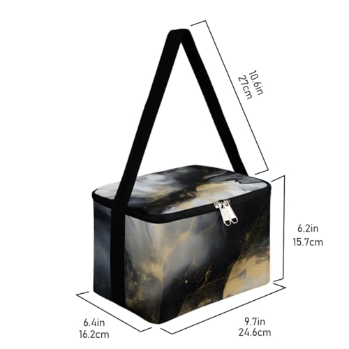 GzLeyigou Lunch Bags for Women Men 9 Cans,Liquid Texture Marble Hot & Cold Food Delivery Bag Insulated Grocery Bag Insulated Lunch Box Art Painting Cooler Bag for Office Work Picnic Beach
