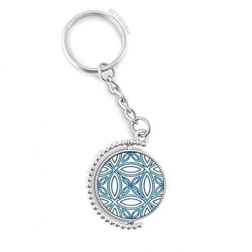 Llavero giratorio decorativo con anillo Pilgrim e ilustración azul Talavera