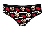 Custom Women's Funny Face I Love You Valentine's Day Brief Panty Printed with Photo L