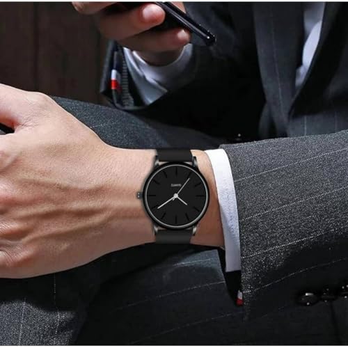 Image of Minimalist Dial with Softest Silicone Strap Analog Wrist Watch for Men & Boys (Black)