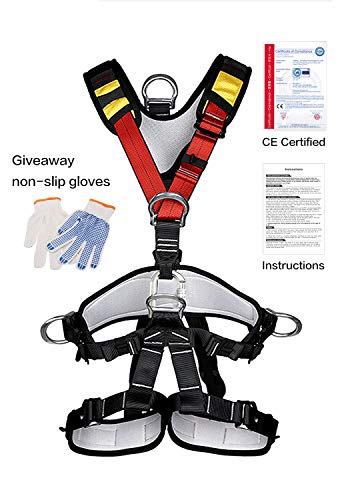 HEEJO Climbing Harness, Safety Harness Safe Seat Belt for Outdoor Tree Climbing Harness, Outward Band Expanding Training Large Size