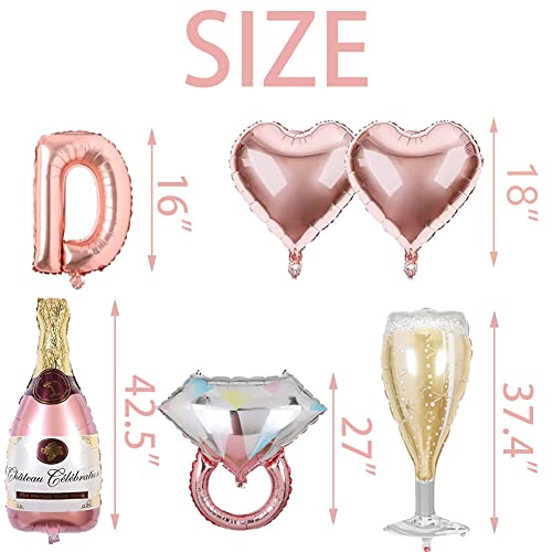Bachelorette Party Decorations Rose Gold Bride To Be Balloons We Are Engaged Balloons Garlands Arch Kit Bride To Be Sash, Shoulder Length Veil, Tattoos For Bridal Shower Party Supplies Decorations #TOP3