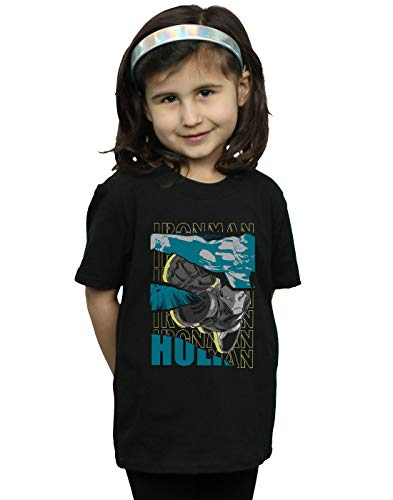 Image of Marvel Girls Avengers Iron Man and Hulk Collage T-Shirt Black 5-6 Years
