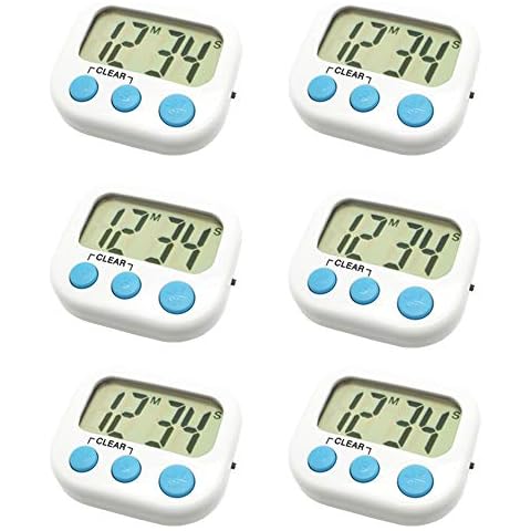 6 Pack Digital Kitchen Timer Small Classroom Timers for Kids Teachers（White） Cover