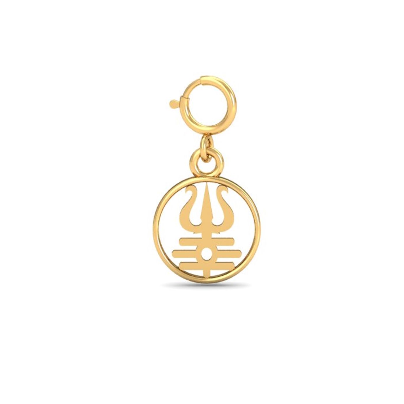 kuberbox 18K Yellow Gold Trishul Tripundra Charm for Women-picture-21