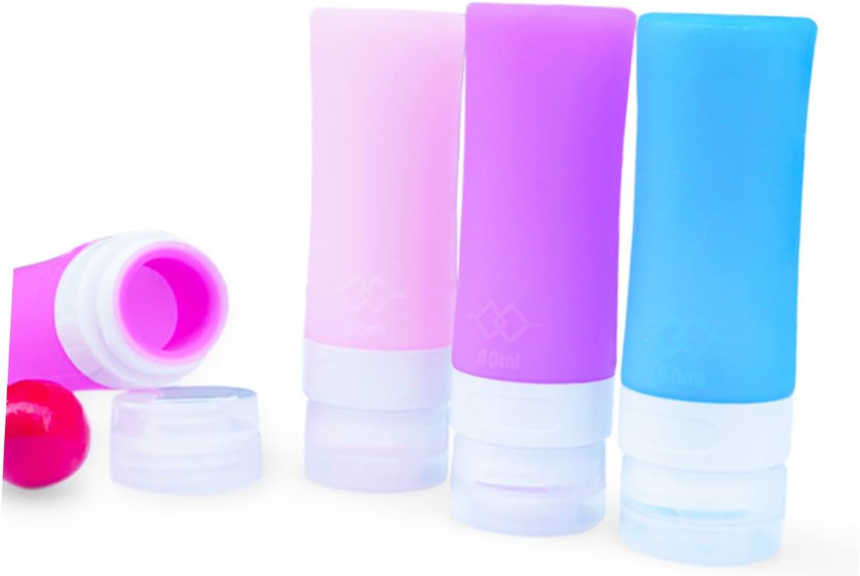 Portable Silicone Travel Dispenser Bottles 38ml Leakproof Reusable Travel Containers for Toiletries for Camping and Outdoor Activities