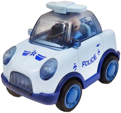 FunBlast Car Toys for Kids – Police Car for Kids, Friction Power Cars with DIY Mini Robot, Vehicles Toys for Kid for 3+ Year Old Kid, Crawling Pull Back Toys (Blue-A)