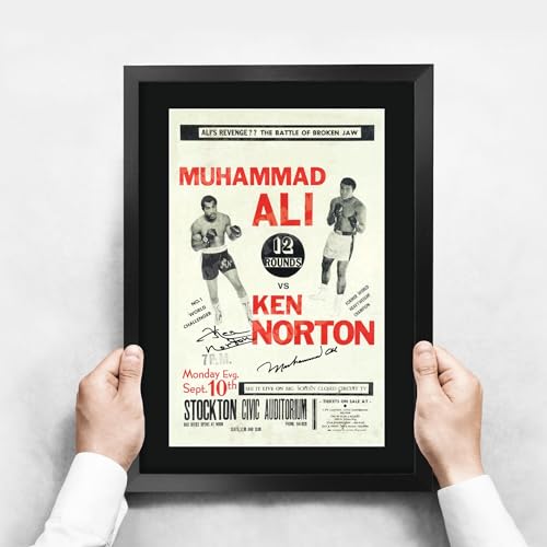 HWC Trading FR A3 Ken Norton v Muhammad Ali 1973 Bout Gifts Printed Signed Autograph Poster for Boxer Memorabilia Fans - A3 Framed - Image 3