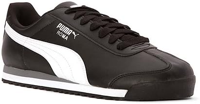 PUMA Men's Roma Sneaker 11.5 Basic Black-white-puma Silver
