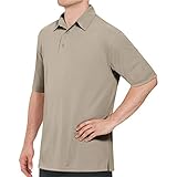 Red Kap Men's Standard Short Sleeve Performance Knit Polo, Tan, Small