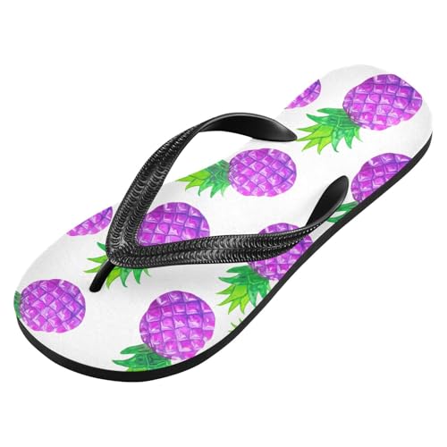 Purple Pineapple Fruits Flip Flops for Beach Thong Sandals Anti-slip Lightweight Shower Shoes for Summer Outdoor Travel2