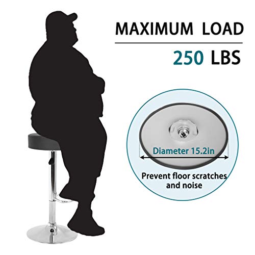 Bestoffice Modern Bar Stool Set Of 2 Pub Barstools Height Adjustable Counter Stools Bar Chairs Swivel Bar Stool Home Kitchen Stools Pu Leather Hydraulic Dining Room Chairs (Black) #TOP5