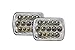 1 Pair Bear Claw Chrome 7x6 45W Led Headlight Conversions 15 Chip Sealed beam to H4 harness Clear diamond cree
